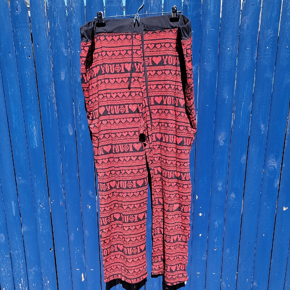 Red and Black Patterned Pants